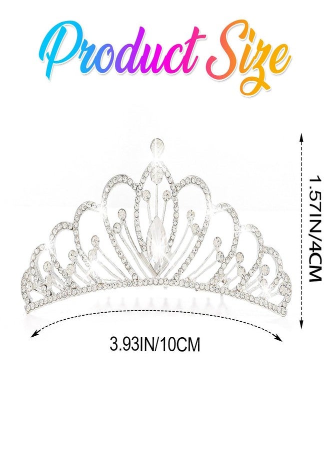 CAKURE Small Tiara Crown with Comb Silver Rhinestone Princess Tiaras Sparkly Hair Accessories for Women and Girls (a-silver, one size) - Image 5